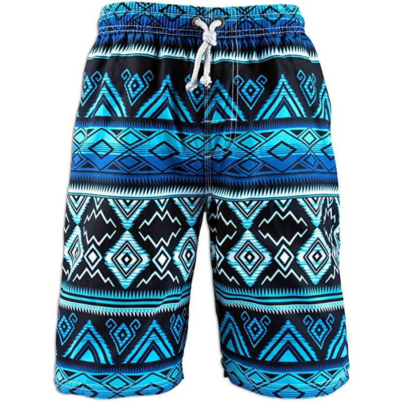Trunks Board Surf - Colorful Ethnic Graphic Beach Shorts For