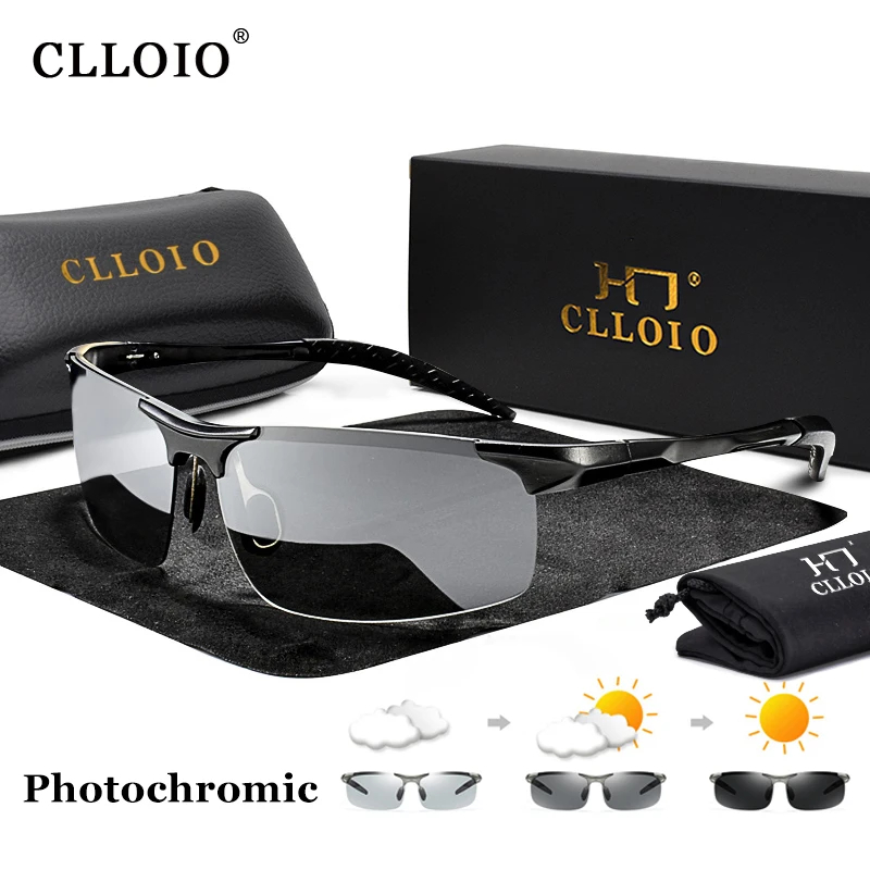 Sunglasses Aviator Polarized - CLLOIO Aluminum Photochromic Sunglasses Men Polarized