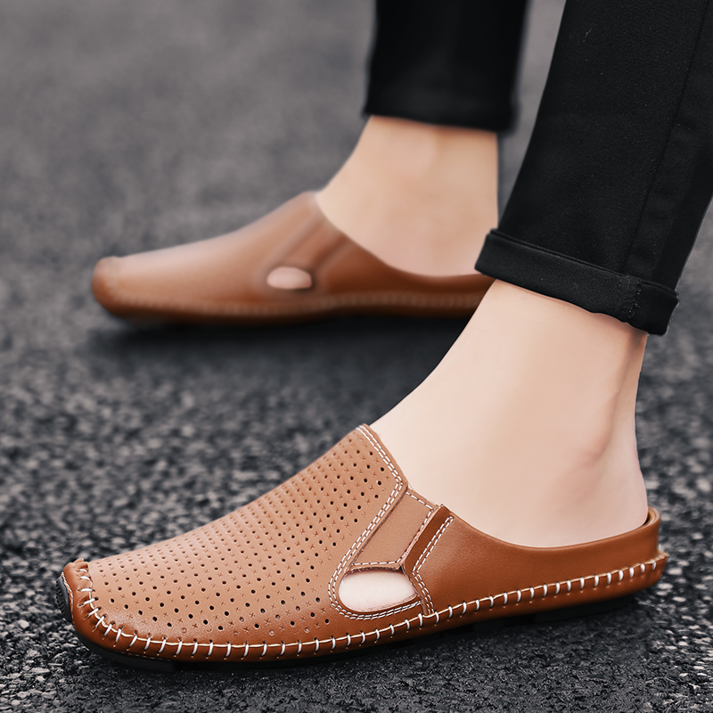 Flip Flop Leather Men - Half Slipper for Men Sandals 2025