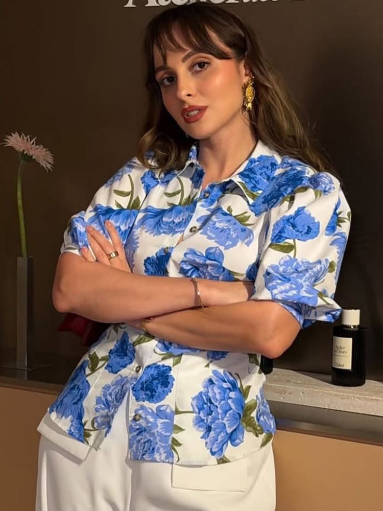 HH Women's Summer Fashion Lape - Resort Shirt Floral ulasan dan harga