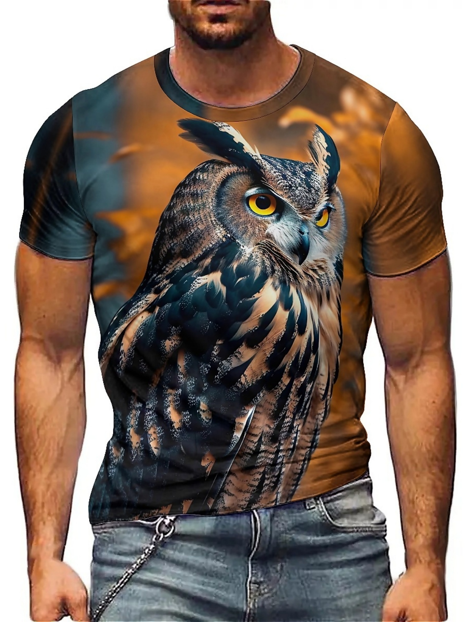 Men's & Women's 3D Print Owl G - Tee Graphic Print ulasan dan harga