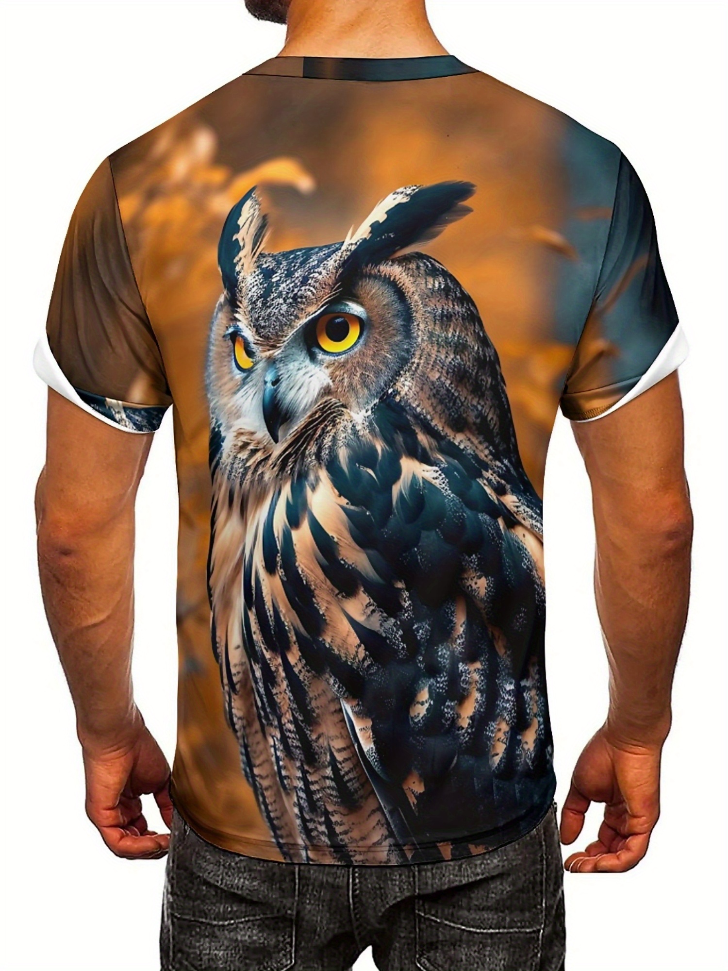 Men's & Women's 3D Print Owl G - Tee Graphic Print ulasan dan harga