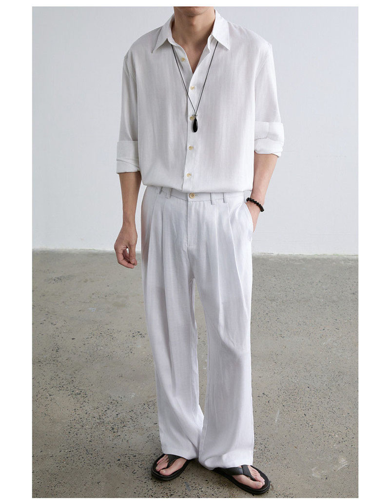 High-end Natural Linen Men's S - Linen Shirt Breathable ulasan dan harga