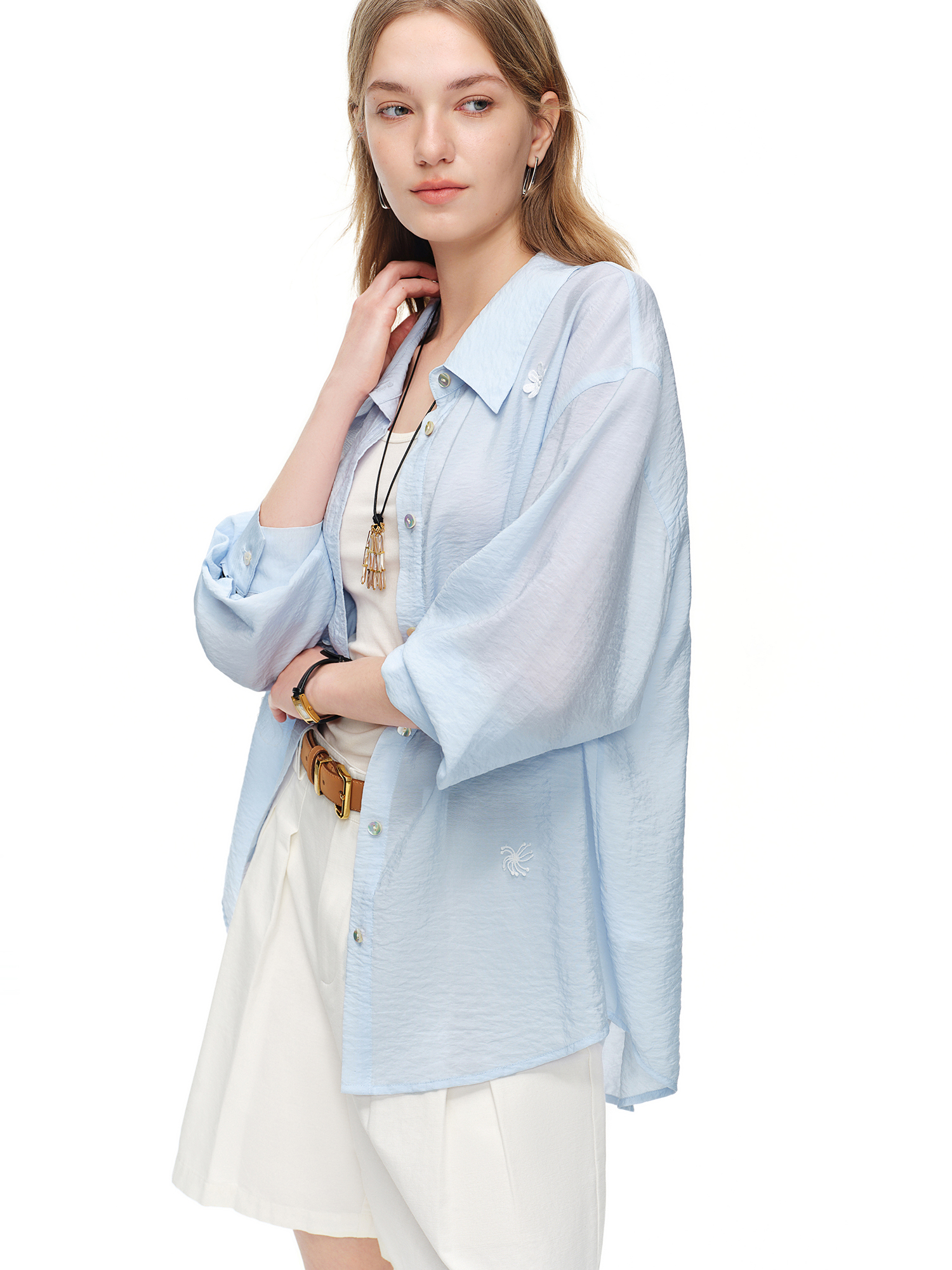 DUSHU 2026 Summer Women's Ligh - Resort Shirt Floral ulasan dan harga