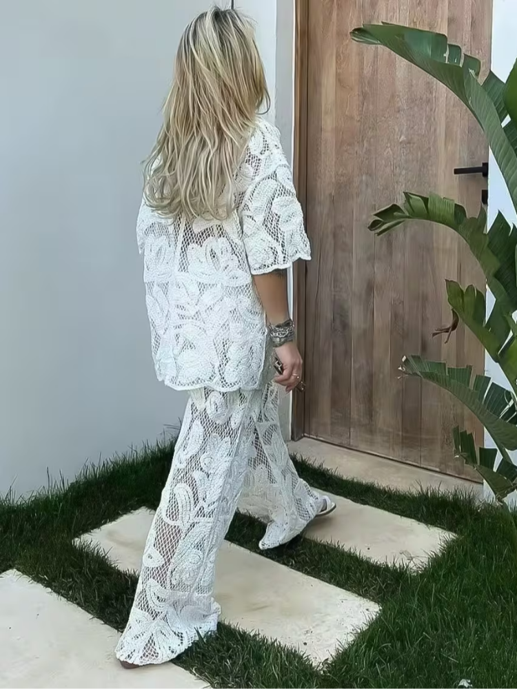 Women's Stylish 2 Piece Set Cr - Resort Shirt Floral ulasan dan harga