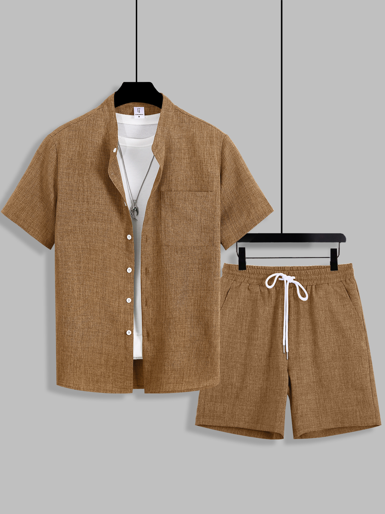 Summer Men's Cotton Linen Text - Linen Shirt Breathable ulasan dan harga