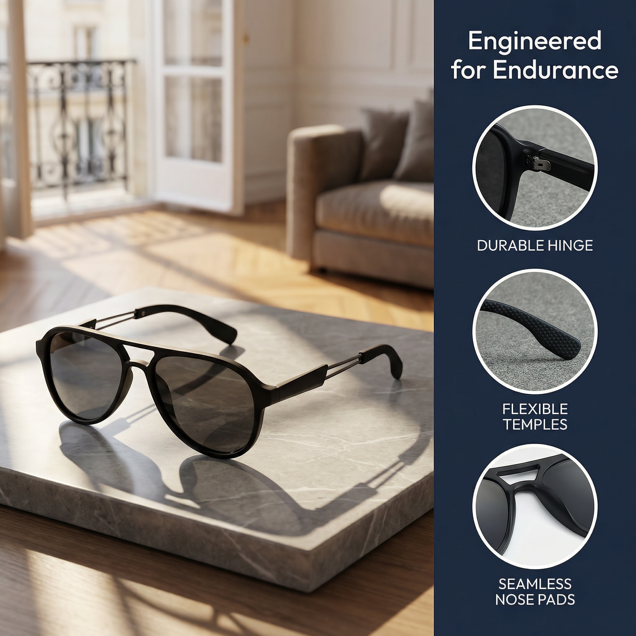 CHALK Men's Vintage Dual-Bridg - Sunglasses Aviator Polarized ulasan dan harga