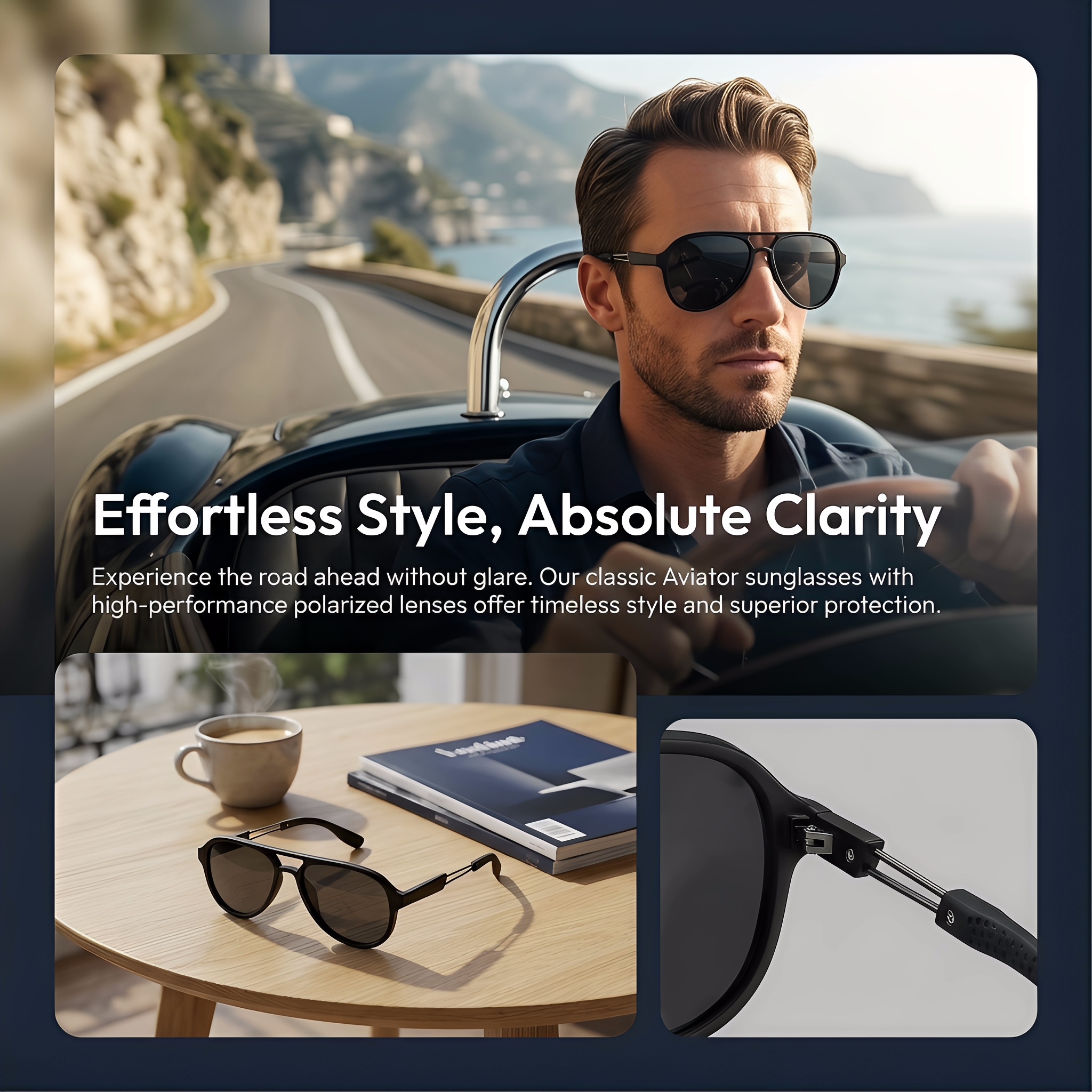 CHALK Men's Vintage Dual-Bridg - Sunglasses Aviator Polarized ulasan dan harga