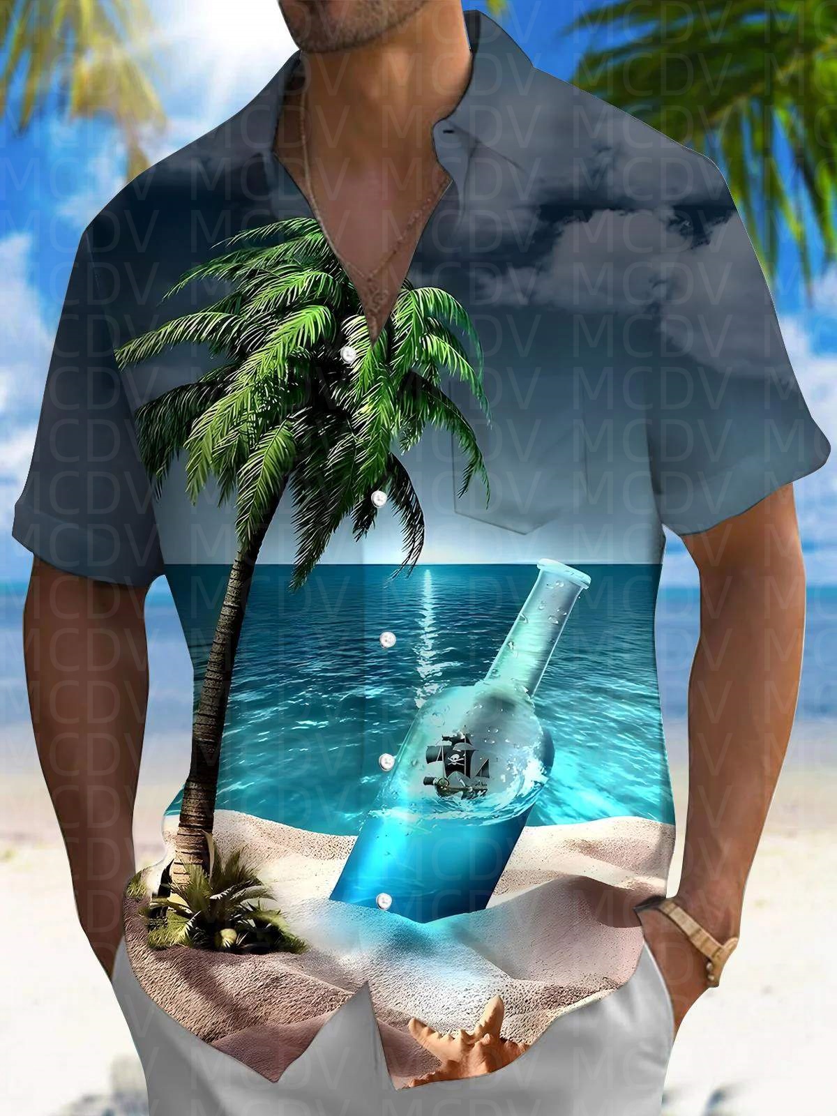 Trump Pattern Men's Hawaiian S - Shirt Camp Collar ulasan dan harga