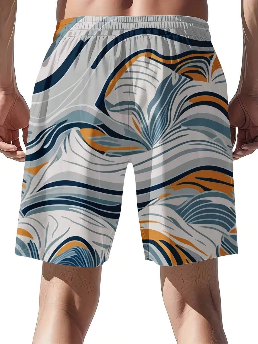Mens Full Print Beach Shorts A - Swim Trunk Quick Dry ulasan dan harga