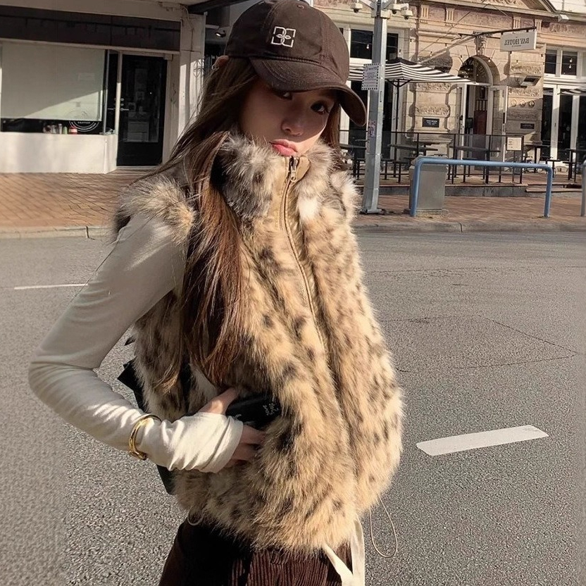 Women Faux Fur Vest Coats Shor - Short Linen Drawstring ulasan dan harga