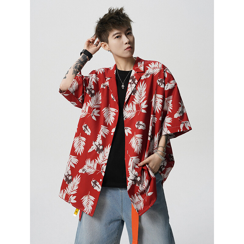 Summer Vintage Floral Print Lo - Resort Shirt Floral ulasan dan harga