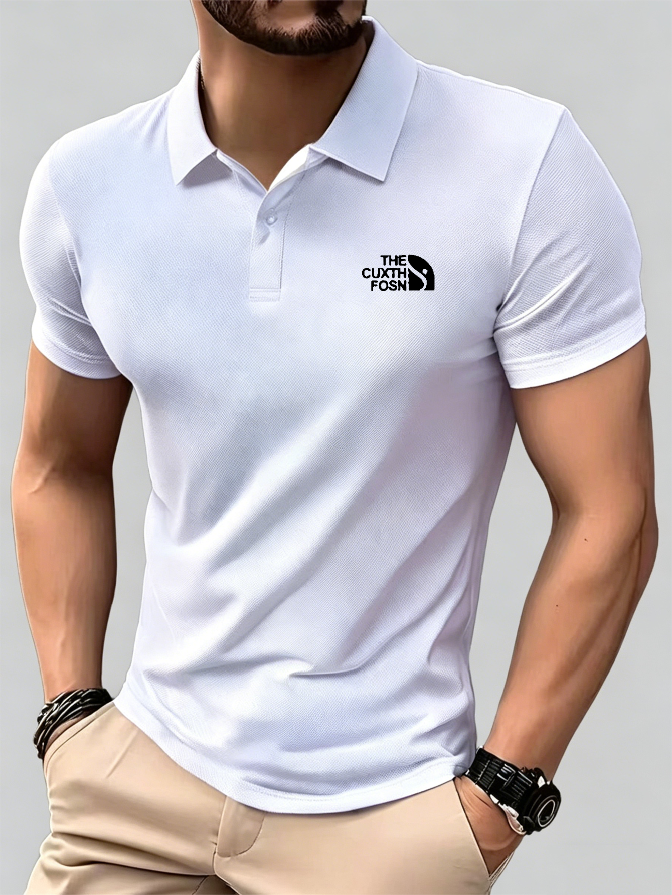 Men's Navy Blue 100% Polyester - Polo Shirt Pique ulasan dan harga