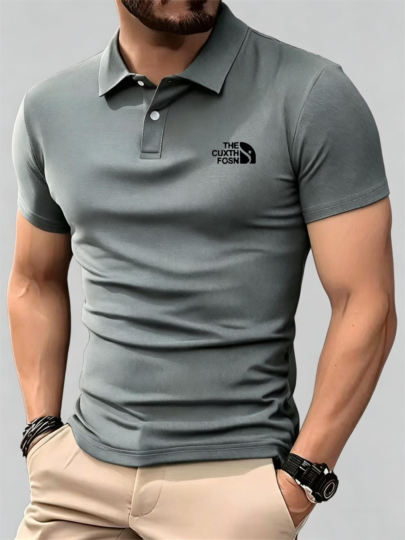 Men's Navy Blue 100% Polyester - Polo Shirt Pique ulasan dan harga