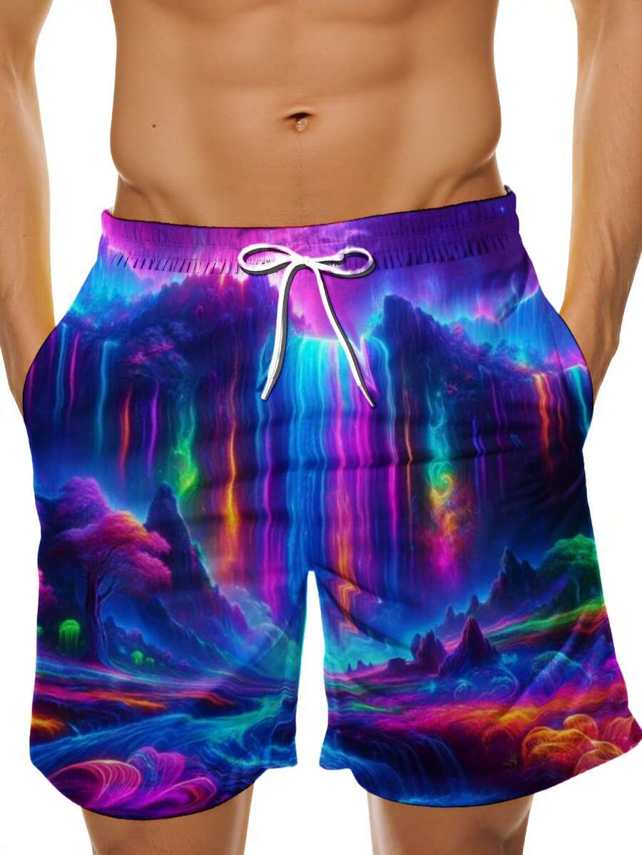 Mens 3D Full Print Quick Dry B - Swim Trunk Quick Dry ulasan dan harga