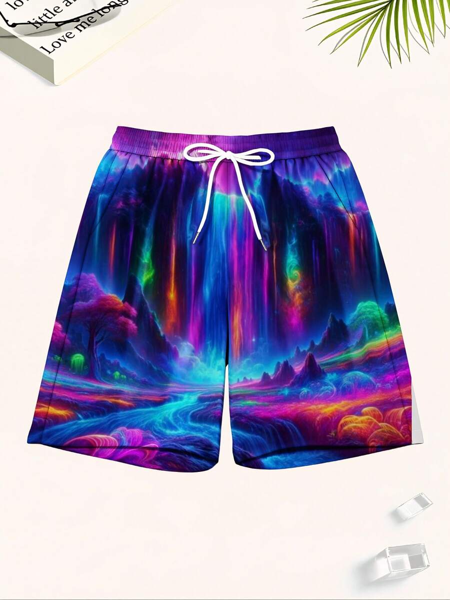 Mens 3D Full Print Quick Dry B - Swim Trunk Quick Dry ulasan dan harga