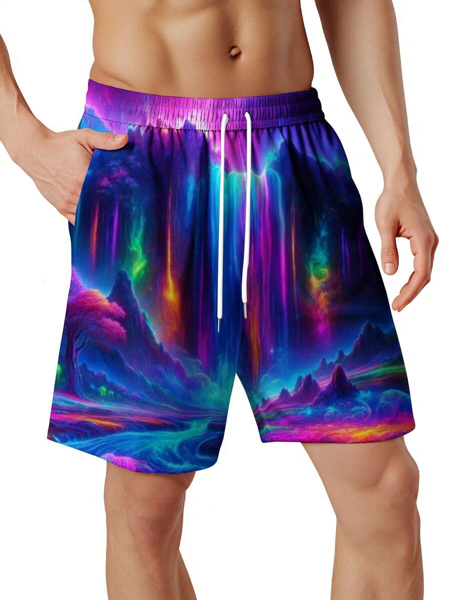 Mens 3D Full Print Quick Dry B - Swim Trunk Quick Dry ulasan dan harga
