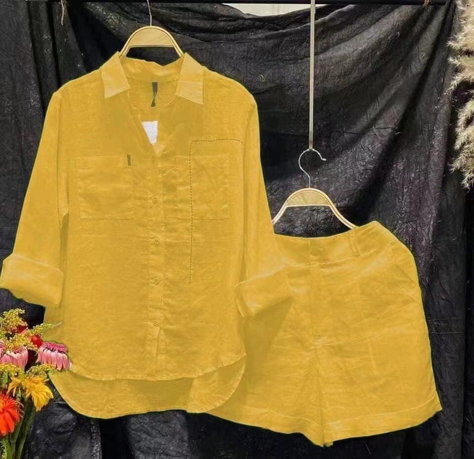Fashion White Long Sleeve Shir - Linen Shirt Breathable ulasan dan harga