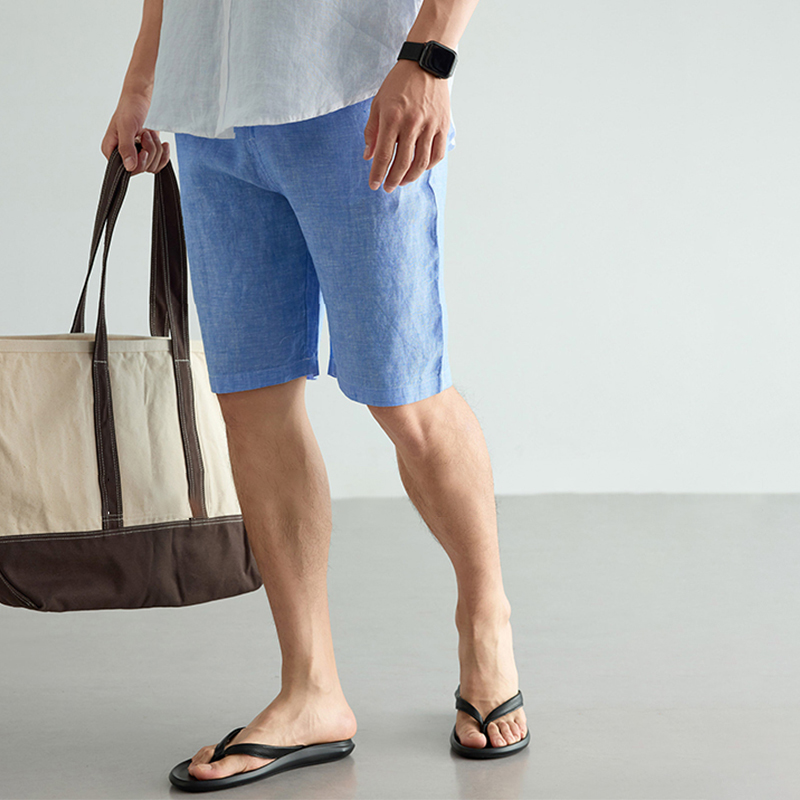 Men's Linen Cotton Shorts Summ - Short Linen Drawstring ulasan dan harga