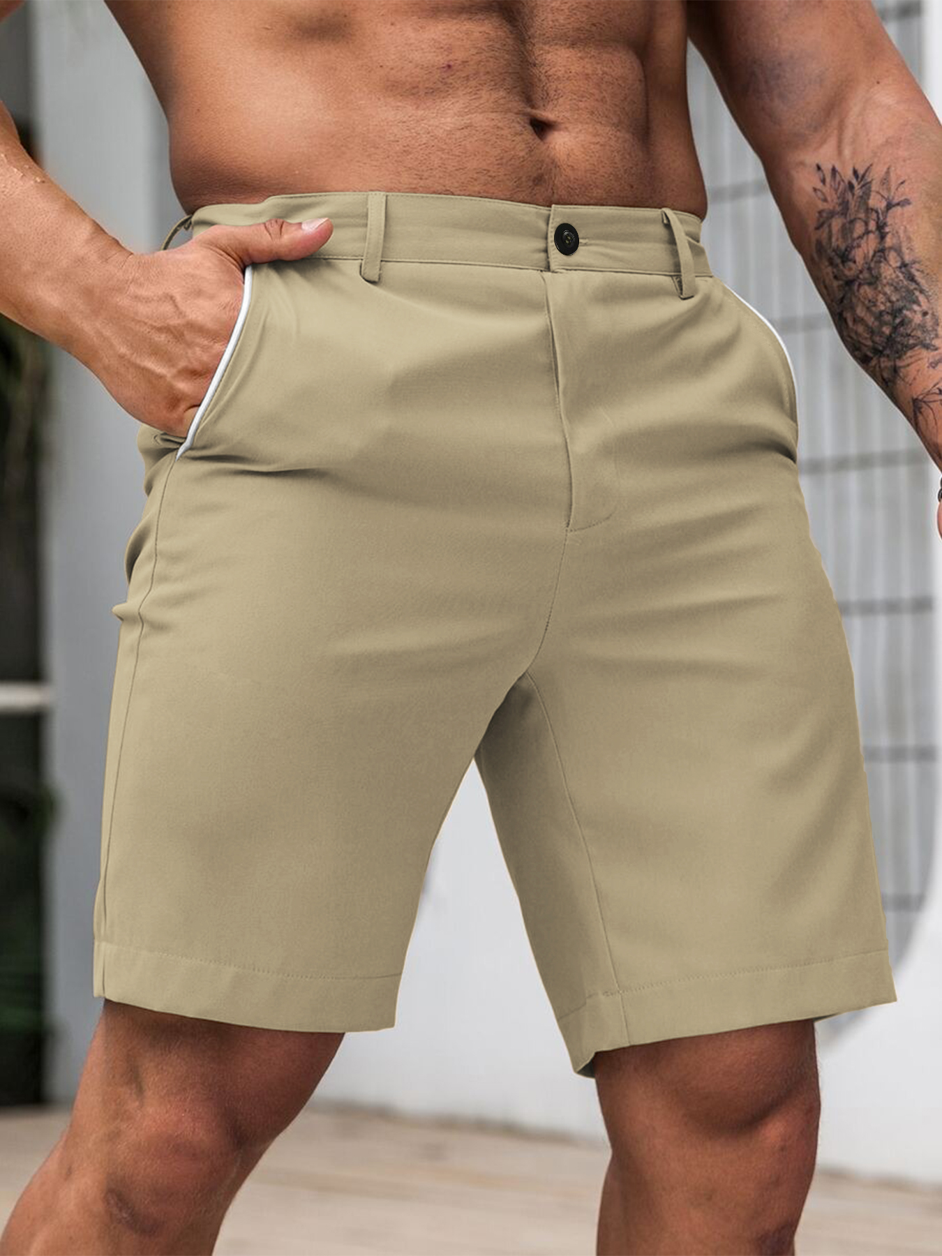 Men Fashion Slim Fit Chino Sho - Shorts Chino Slim ulasan dan harga
