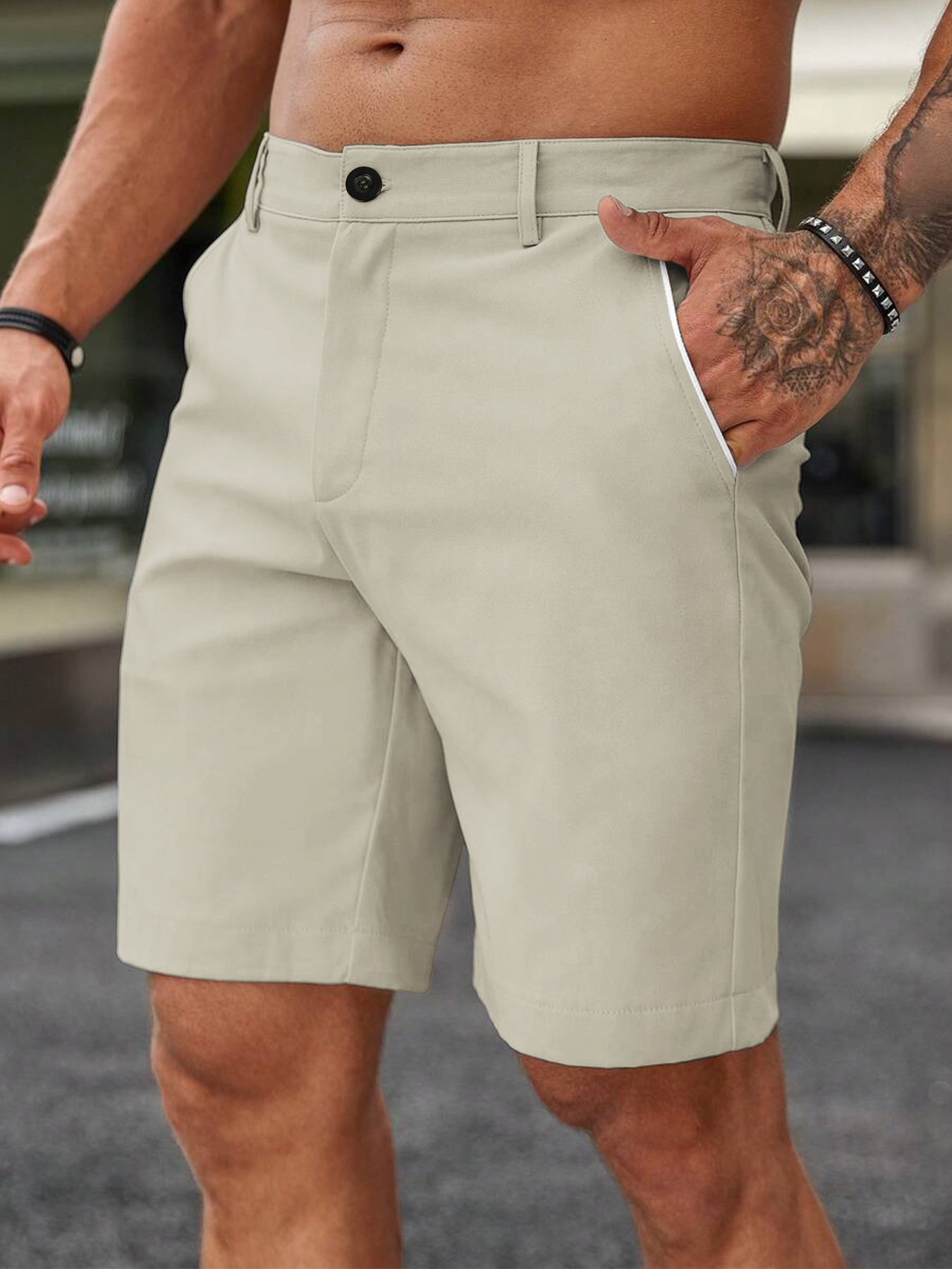 Men Fashion Slim Fit Chino Sho - Shorts Chino Slim ulasan dan harga