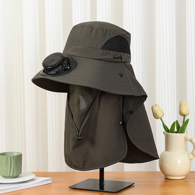 Men Solar Fan Hat Wide Brim UP - Bucket Hat Straw ulasan dan harga