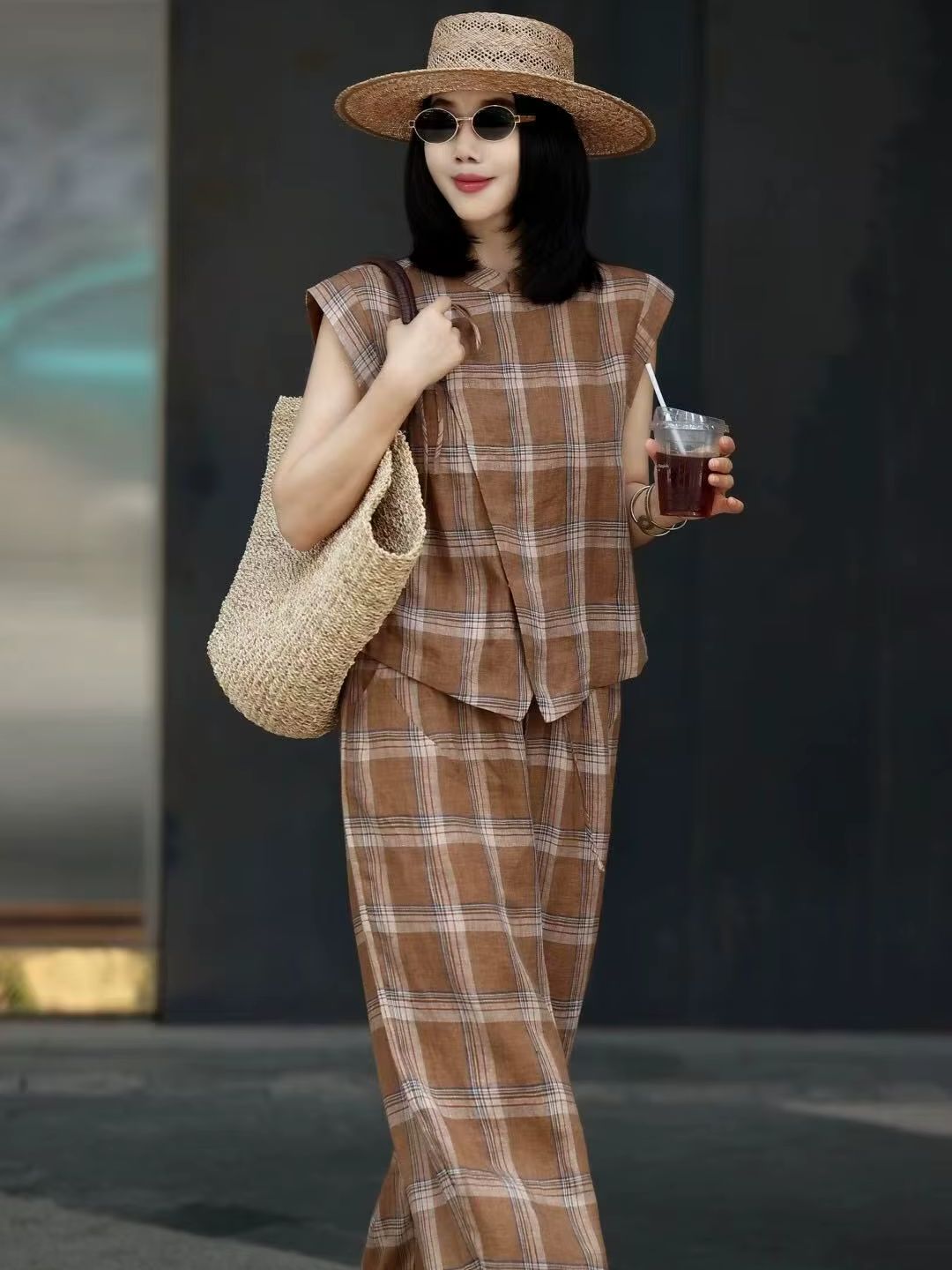 Fashionable stylish high-end l - Short Linen Drawstring ulasan dan harga