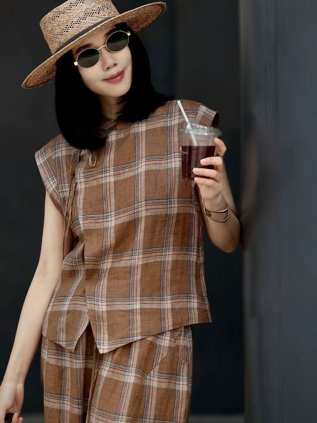 Fashionable stylish high-end l - Short Linen Drawstring ulasan dan harga