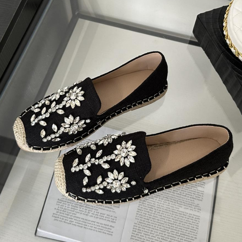 2026 Rhinestone Flower Decorat - Espadrille Slip On ulasan dan harga