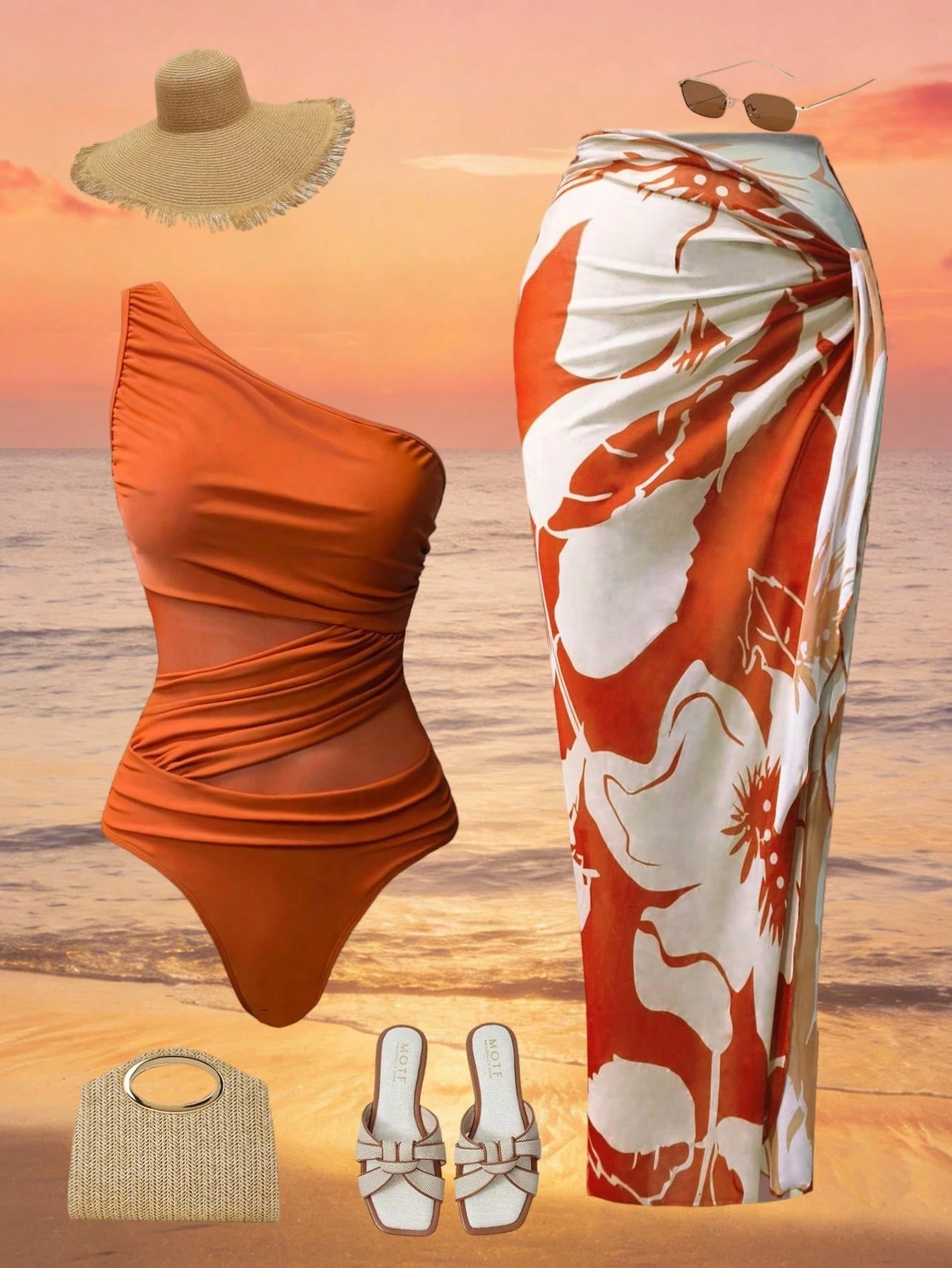 One-Piece Ruched One-Shoulder  - Sarong Men Wrap ulasan dan harga