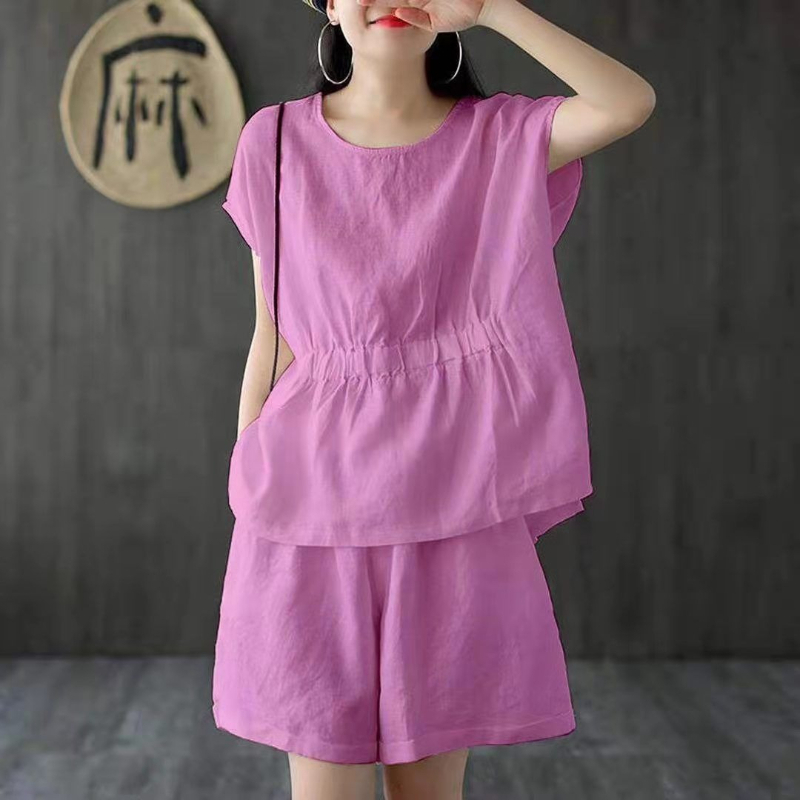 Linen casual solid color two-p - Linen Shirt Breathable ulasan dan harga