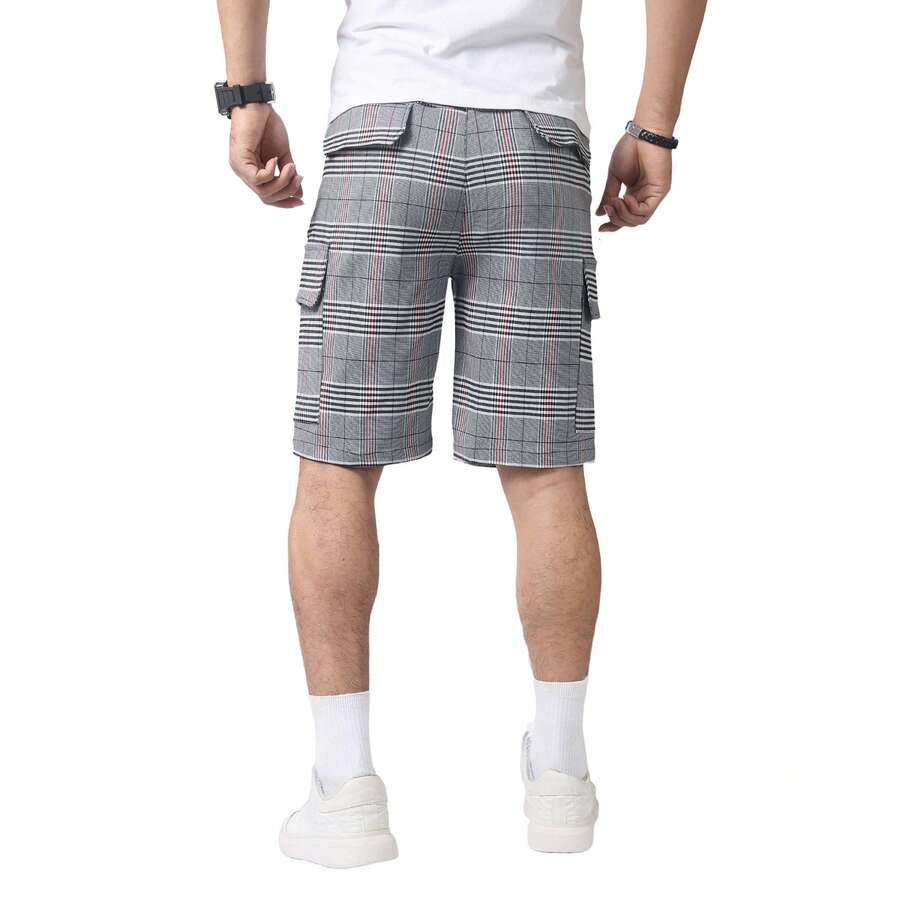 Mens Slim Fit Stretch Plaid Dr - Shorts Chino Slim ulasan dan harga