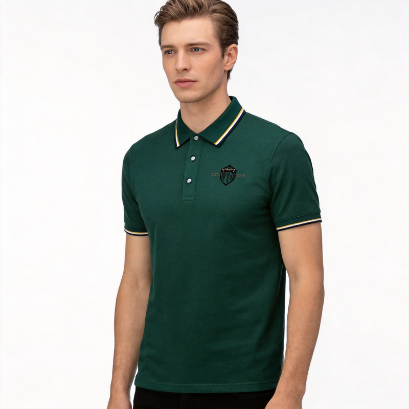 Pique Mesh Solid Color Lapel S - Polo Shirt Pique ulasan dan harga