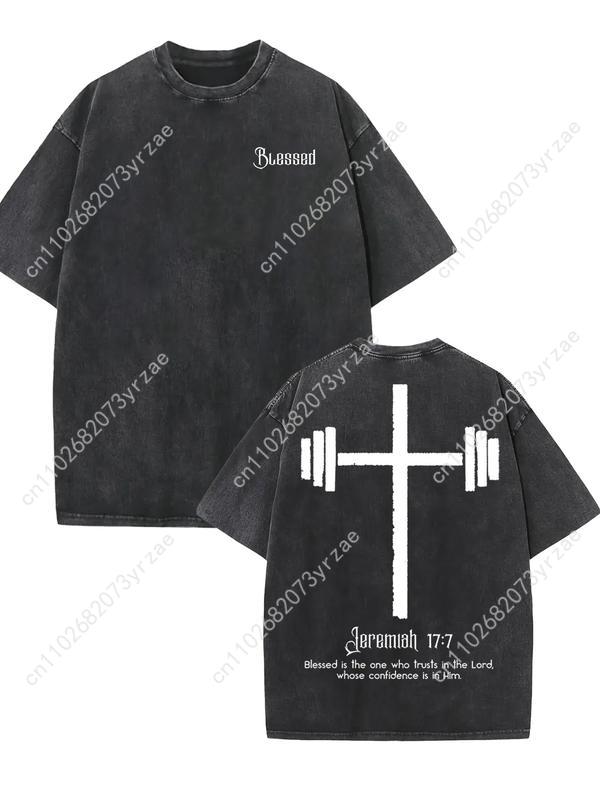 Retro Tshirt Blessed Man Woman - Linen Shirt Breathable ulasan dan harga
