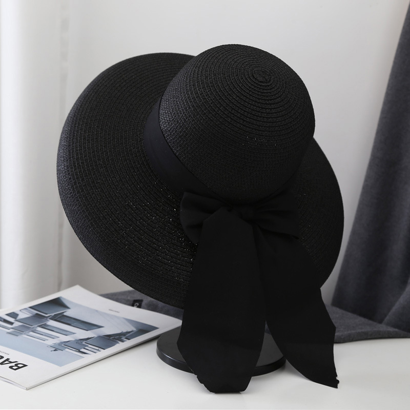French Summer Elegant Long Rib - Bucket Hat Straw ulasan dan harga