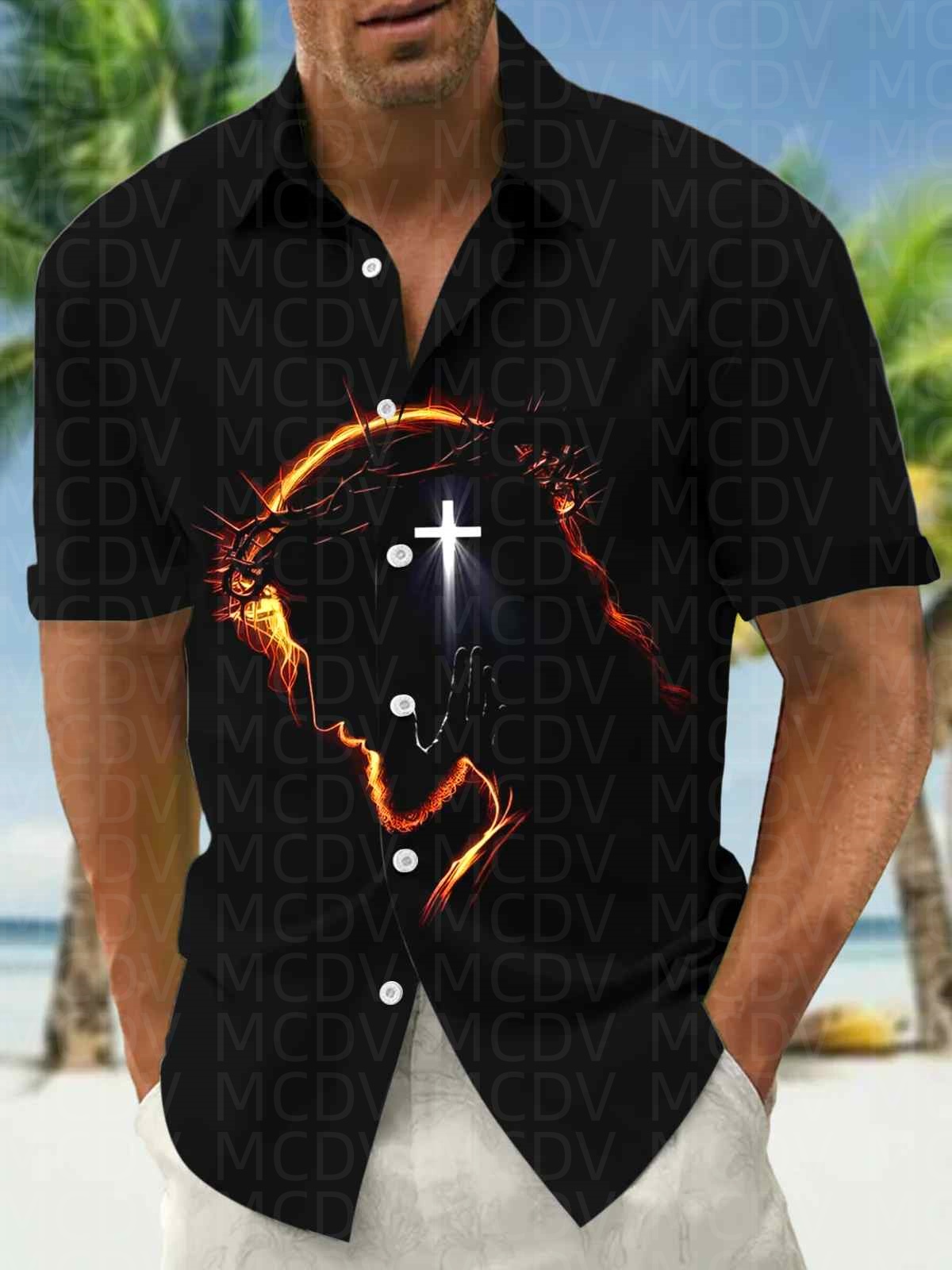 Insects Pattern Men's Hawaiian - Shirt Camp Collar ulasan dan harga