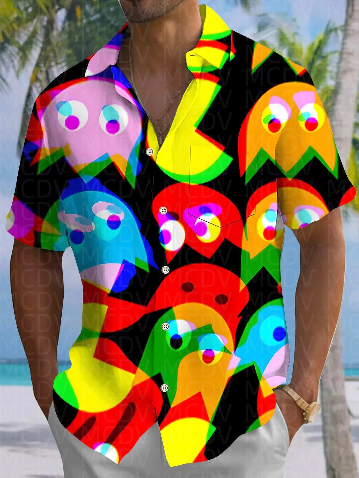 Insects Pattern Men's Hawaiian - Shirt Camp Collar ulasan dan harga
