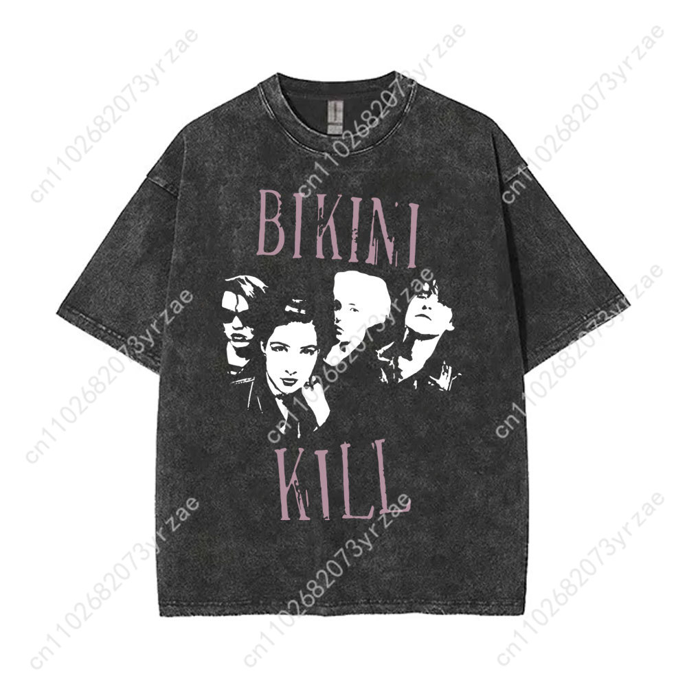 Bikini Kill Retro Wash Tshirt  - Linen Shirt Breathable ulasan dan harga