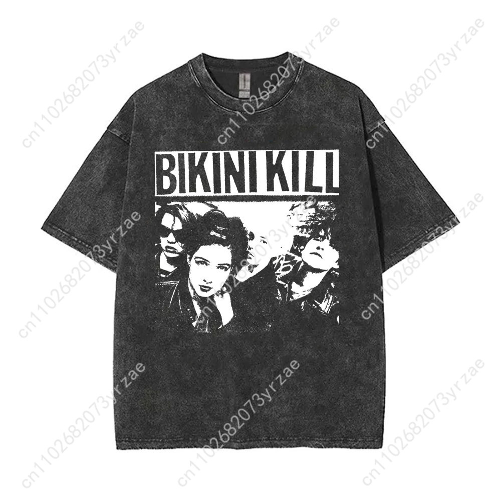 Bikini Kill Retro Wash Tshirt  - Linen Shirt Breathable ulasan dan harga