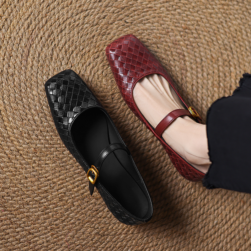 Woven Flat Bottom Mary Jane Wo - Casual Sandal Leather ulasan dan harga