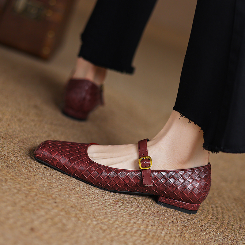Woven Flat Bottom Mary Jane Wo - Casual Sandal Leather ulasan dan harga