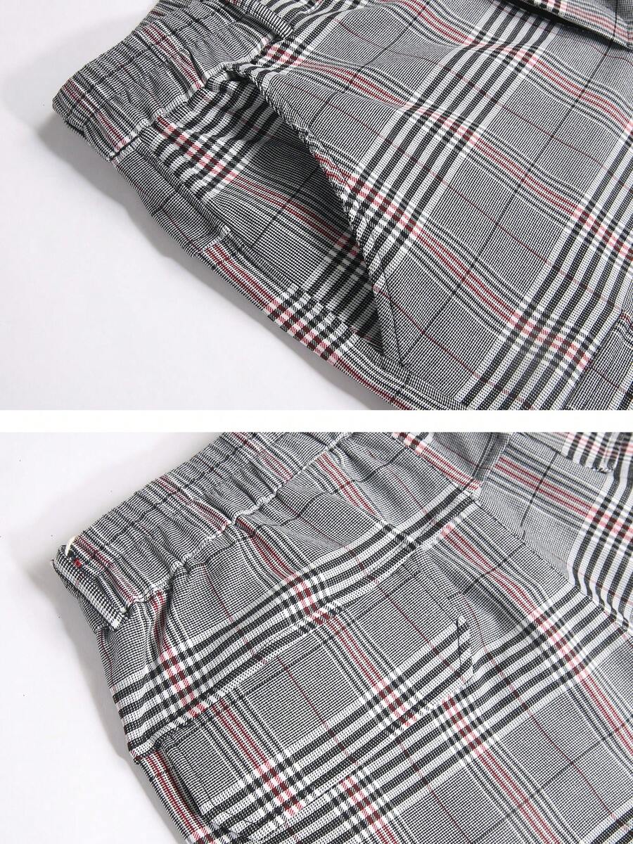 Mens Slim Fit Stretch Plaid Dr - Shorts Chino Slim ulasan dan harga