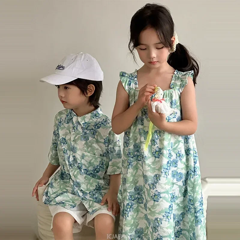 Look Boys Shirts Korean Childr - Resort Shirt Floral ulasan dan harga