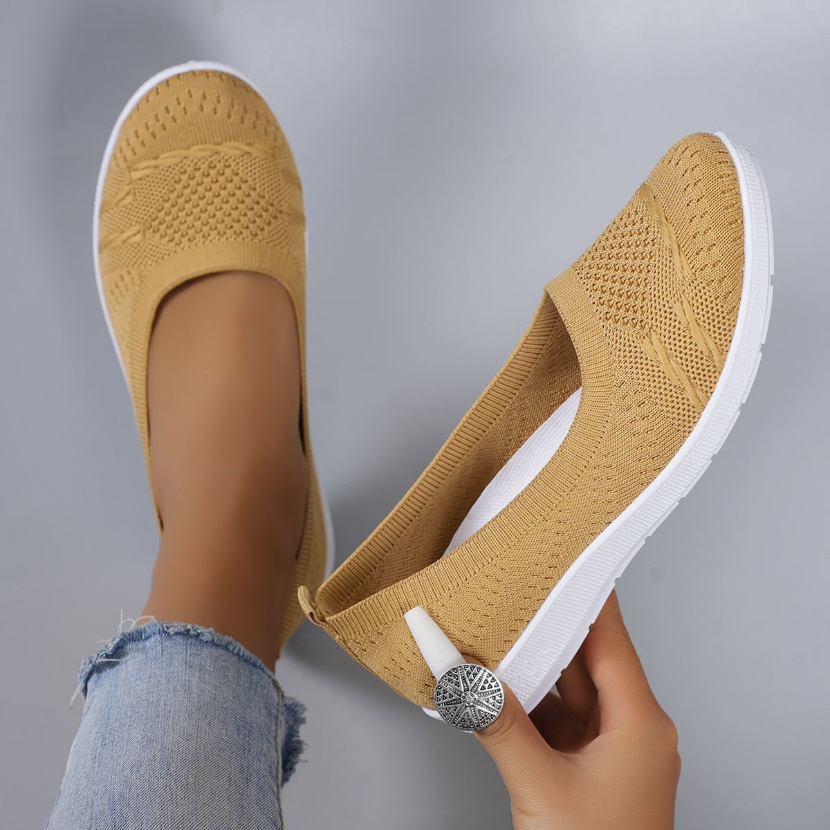 Women's summer breathable mesh - Espadrille Slip On ulasan dan harga