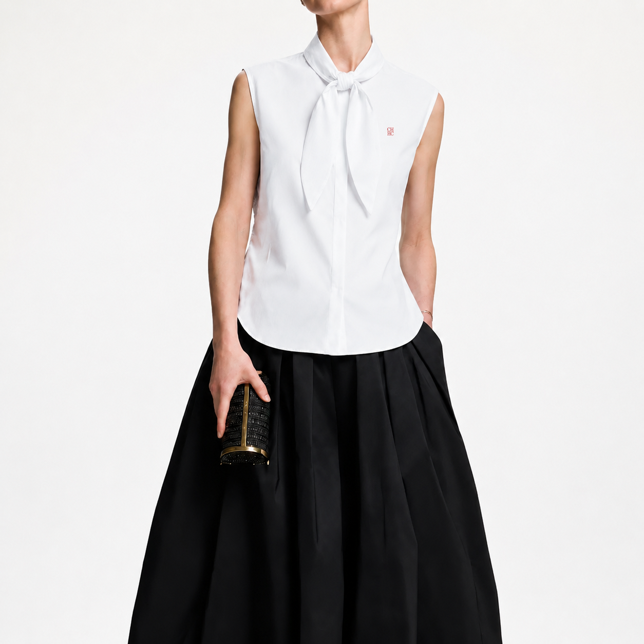 CH Embroidered Sleeveless Shir - Shirt Camp Collar ulasan dan harga