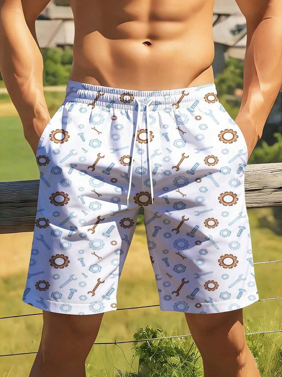 Mechanical Tools Pattern Swim  - Swim Trunk Quick Dry ulasan dan harga