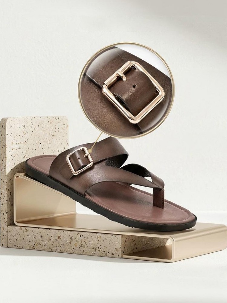 Outside Summer Mens Flat Shoes - Flip Flop Leather Men ulasan dan harga