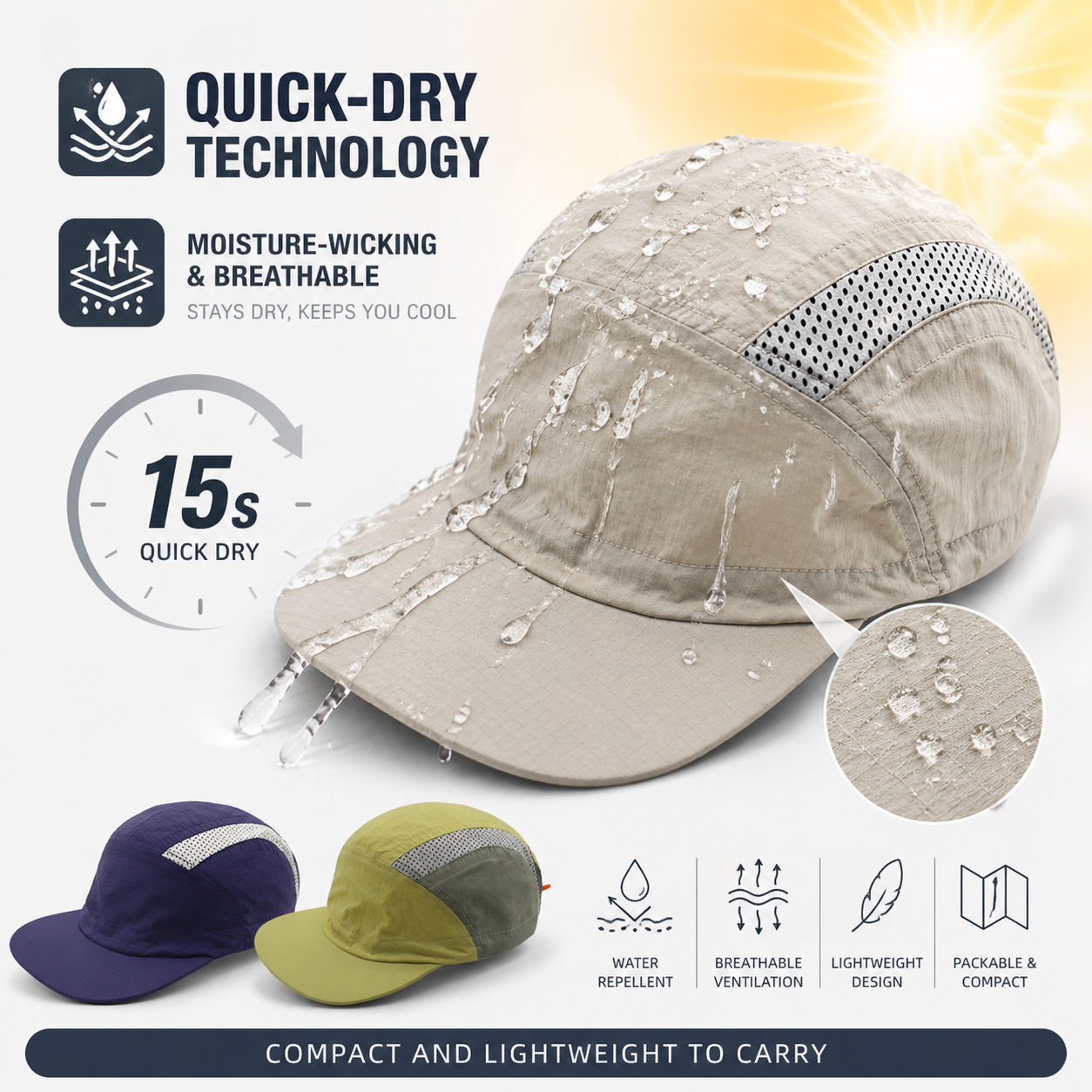 Quick Dry Running Cap Men Wome - Packable Hat Nylon ulasan dan harga