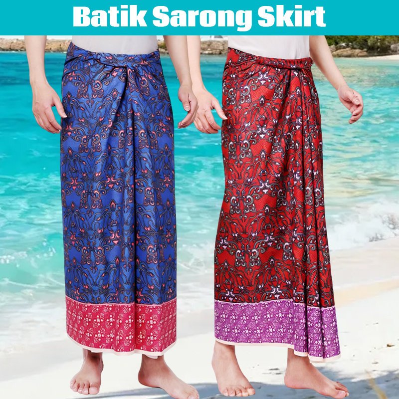 Men Women Batik Sarong Skirt E - Sarong Men Wrap ulasan dan harga