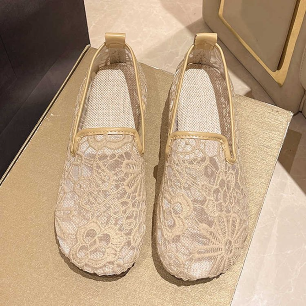 Chic Lace Mesh Hollow Out Espa - Espadrille Slip On ulasan dan harga